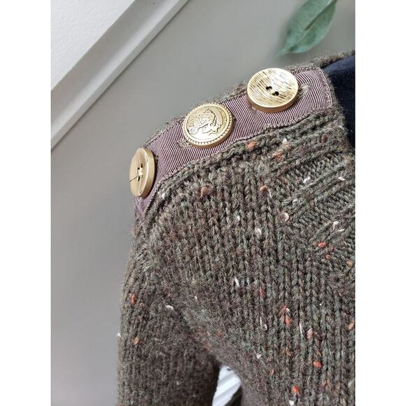 Charlie & Robin Sweater Womens Small Green Wool Long Sleeve Crew Neck Pullover - Picture 11 of 12